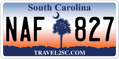 SC license plate NAF827