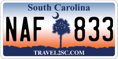 SC license plate NAF833