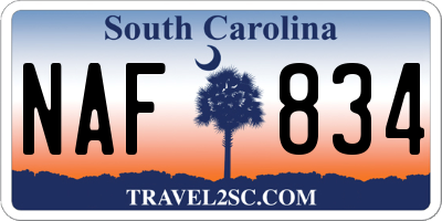 SC license plate NAF834