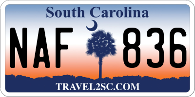 SC license plate NAF836