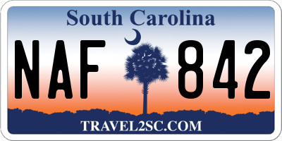 SC license plate NAF842