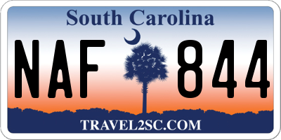 SC license plate NAF844