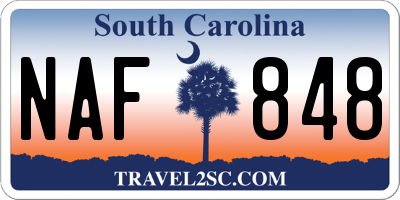 SC license plate NAF848