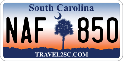 SC license plate NAF850