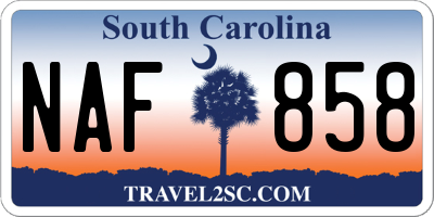 SC license plate NAF858