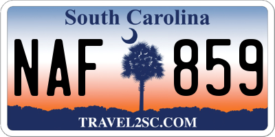 SC license plate NAF859