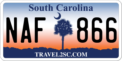 SC license plate NAF866
