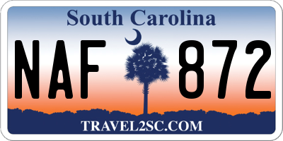SC license plate NAF872