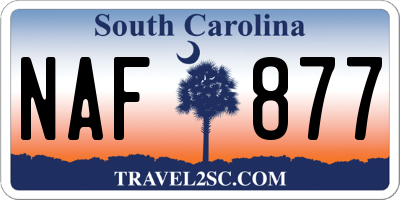 SC license plate NAF877