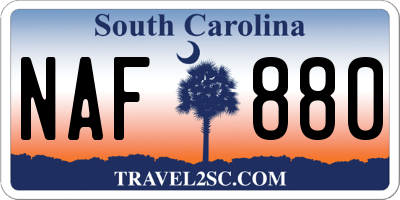 SC license plate NAF880