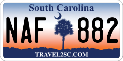 SC license plate NAF882