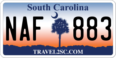SC license plate NAF883