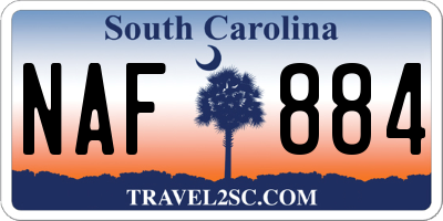 SC license plate NAF884