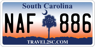 SC license plate NAF886