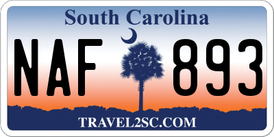 SC license plate NAF893