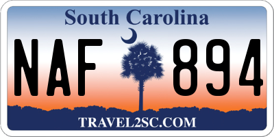 SC license plate NAF894
