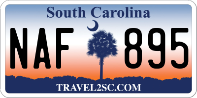 SC license plate NAF895