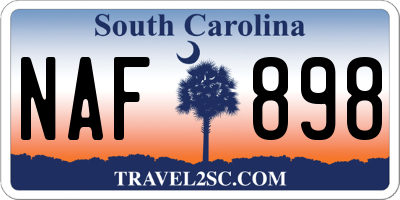 SC license plate NAF898