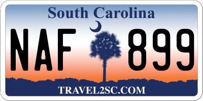 SC license plate NAF899