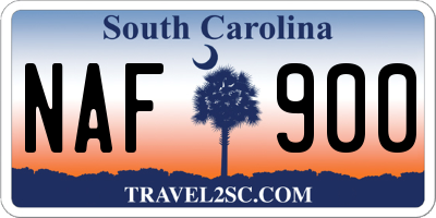 SC license plate NAF900