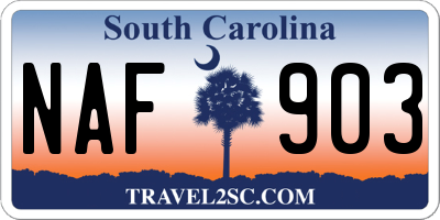 SC license plate NAF903