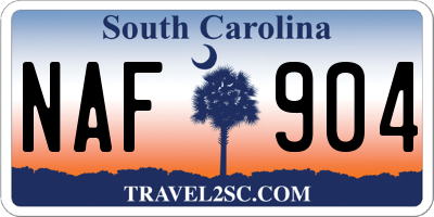 SC license plate NAF904