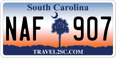 SC license plate NAF907