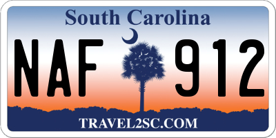 SC license plate NAF912
