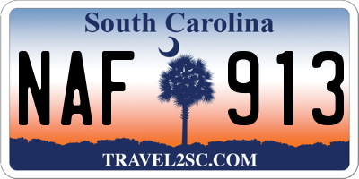 SC license plate NAF913