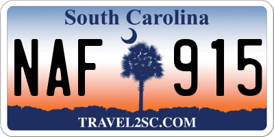 SC license plate NAF915