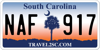 SC license plate NAF917