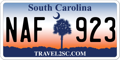 SC license plate NAF923