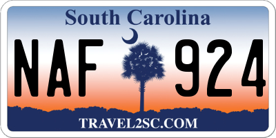 SC license plate NAF924