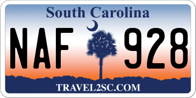 SC license plate NAF928