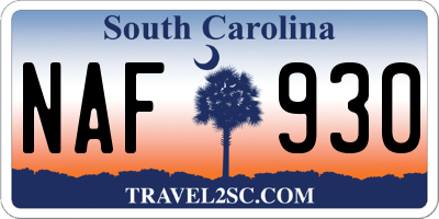 SC license plate NAF930