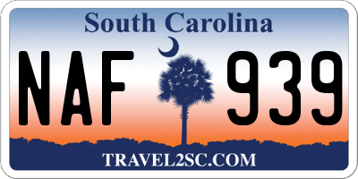SC license plate NAF939