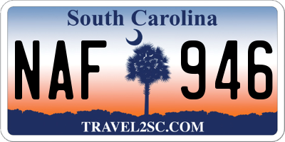 SC license plate NAF946