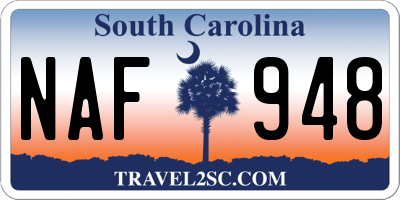 SC license plate NAF948