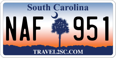 SC license plate NAF951