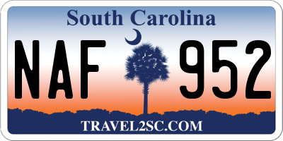 SC license plate NAF952