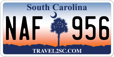 SC license plate NAF956