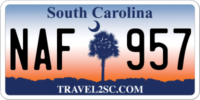 SC license plate NAF957
