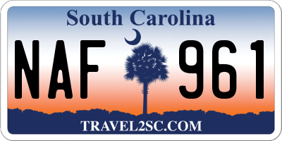 SC license plate NAF961