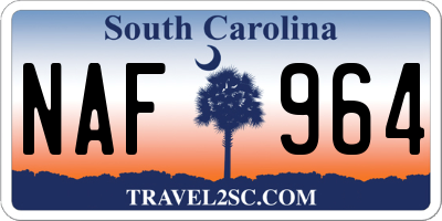 SC license plate NAF964