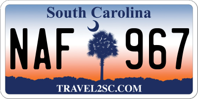 SC license plate NAF967
