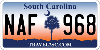 SC license plate NAF968