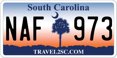 SC license plate NAF973