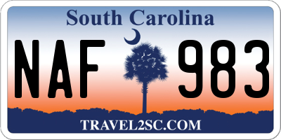 SC license plate NAF983