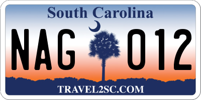 SC license plate NAG012