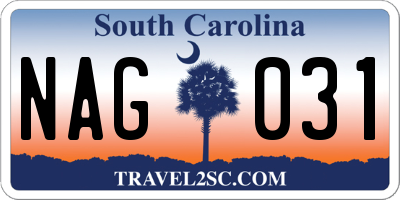 SC license plate NAG031